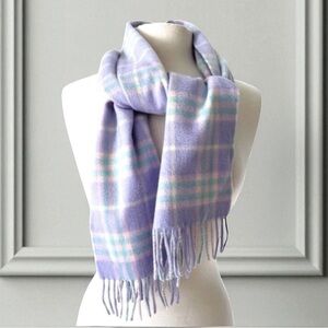 BURBERRY LONDON PLAID 100% CASHMERE SCARF NEW
